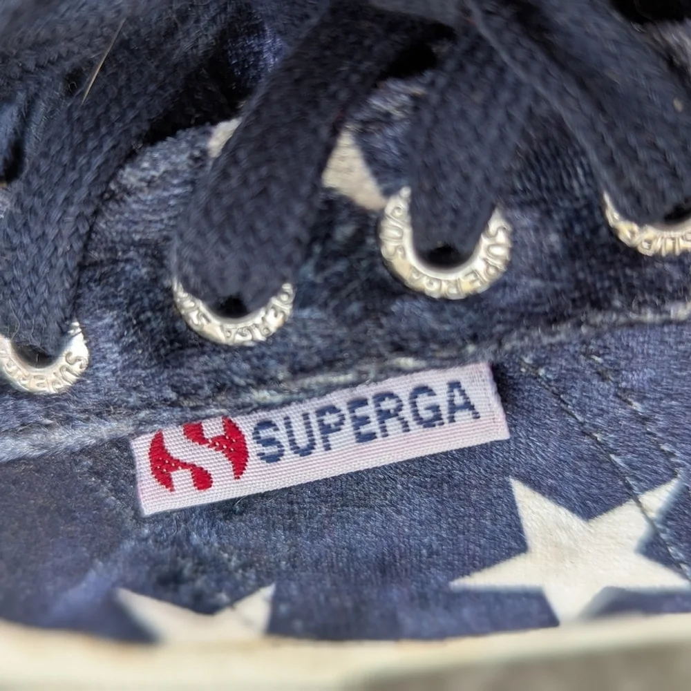 Anthropologie Superga Velvet Stars 90s Grunge Cotu Fantasy Sneakers Women's 6.5